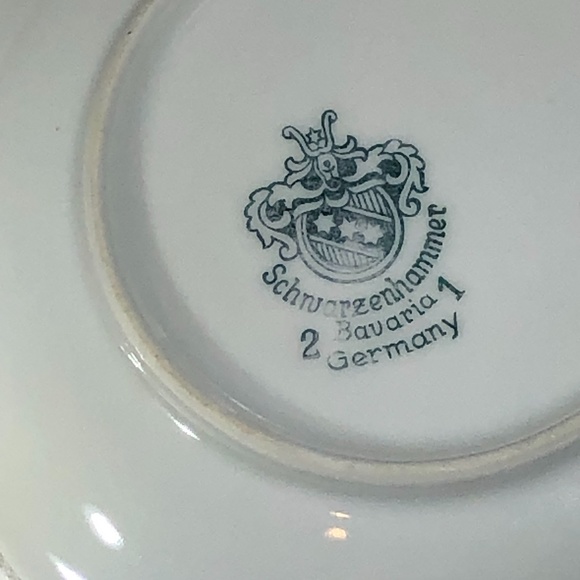 VINTAGE SCHWARZENHAMMER BAVERIA GERMANY FLORAL PLATES - SET OF 2 - Picture 5 of 15